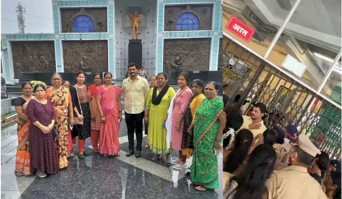 अनियमित पाणीपुरवठ्याच्या विरोधात पालिकेवर मोर्चा.